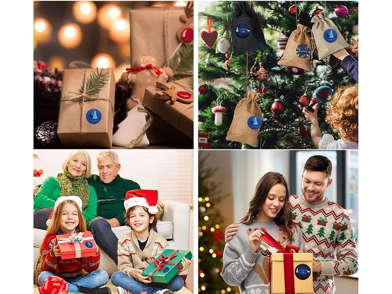 Weihnachtliche Aufkleber Rolle 500 Stück Frohe Weihnachten Sticker Deko 🎄