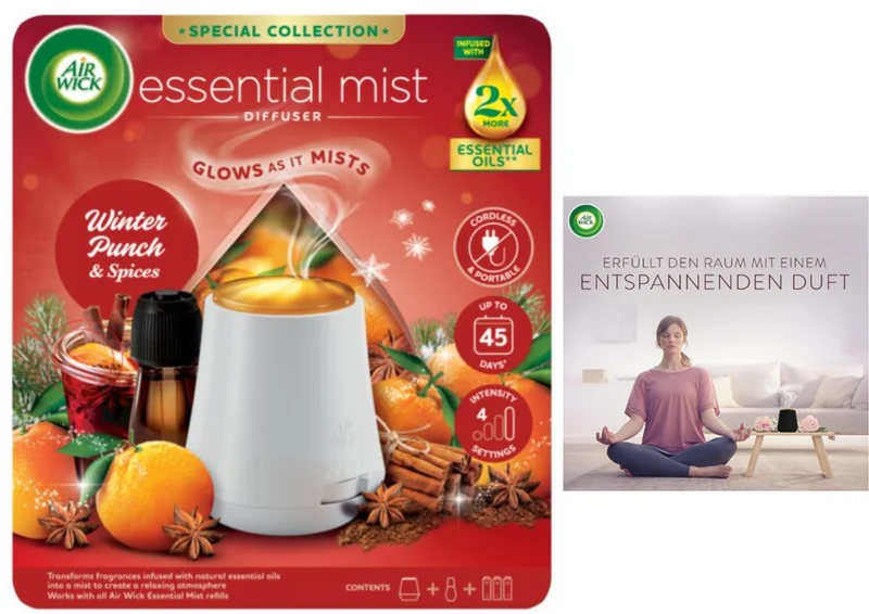 Air Wick Aroma Öl Set Winterpunsch Diffuser + 1×20ml Nachfüller Starter Set