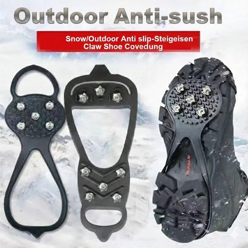 Anti Rutsch Schuhüberzüge Spikes 5/8 Zähne Winter Schnee Mehrere Größen