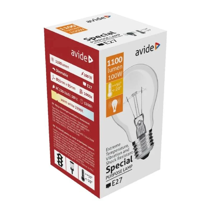 Avide Glühbirne Spezial A55 100W E27 1100 Lumen Warmweiß 2700K