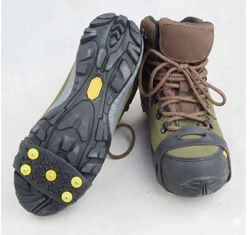 Anti Rutsch Schuhüberzüge Eisspikes 5 Zähne Outdoor Schnee 1 Paar