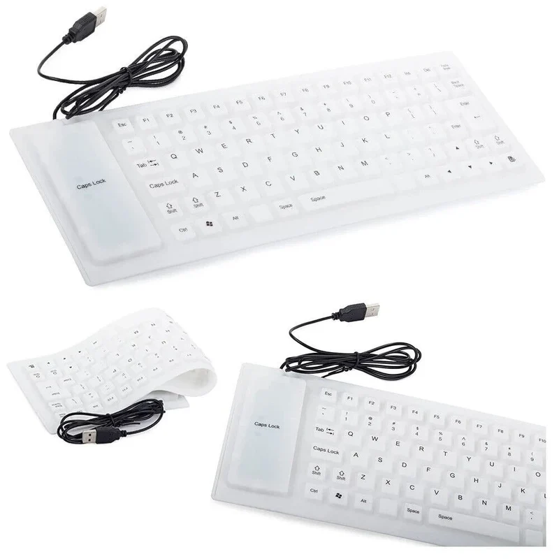Flexible Silikon Tastatur USB – Wasserfeste faltbare Soft Touch Tastatur