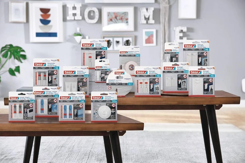 Tesa Powerstrips Tapete&Putz - doppelseitige Klebestreifen für Tapete und Gips