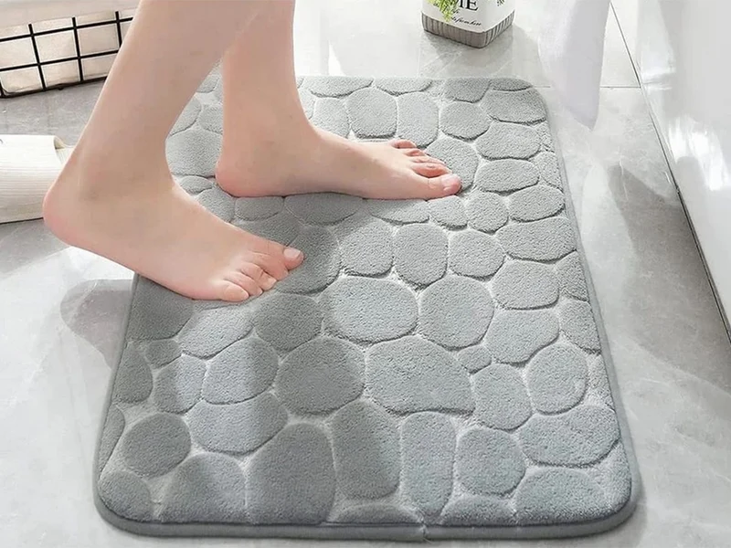 Badteppich 80x50 cm weich saugfähig rutschfest Dusche Badezimmer