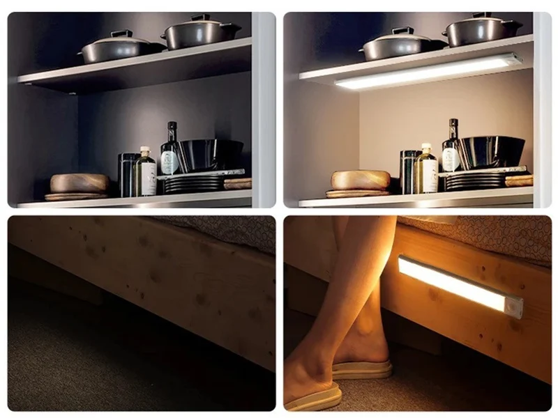 LED Unterbauleuchte 30 cm USB wiederaufladbar mit Bewegungsmelder und Dämmerungssensor