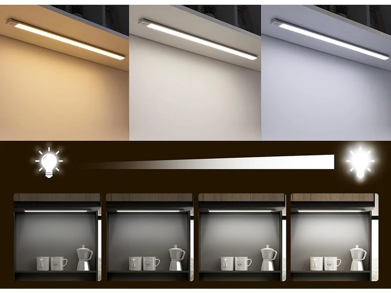 LED Unterbauleuchte 30 cm USB wiederaufladbar mit Bewegungsmelder und Dämmerungssensor
