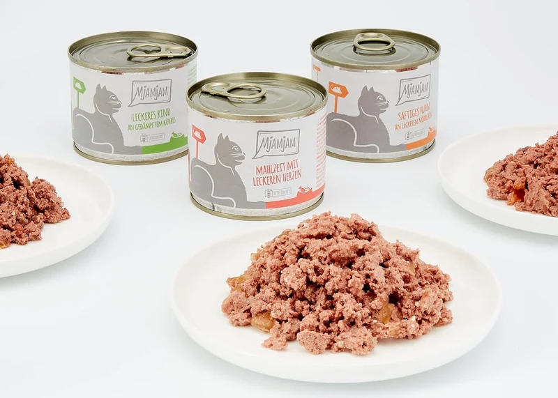 MjAMjAM Premium Katzen Nassfutter Mixpaket 6x200g getreidefrei Monoprotein