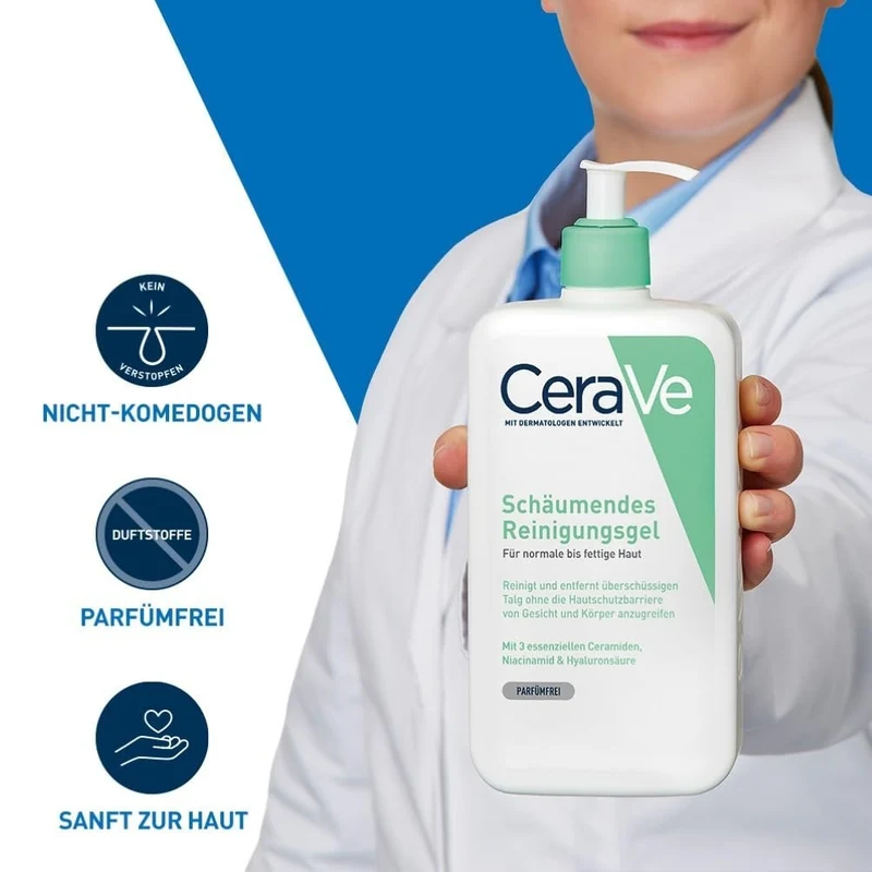 CeraVe Schäumendes Reinigungsgel 562ml | Sebum Kontrolle, Hyaluron & Niacinamid
