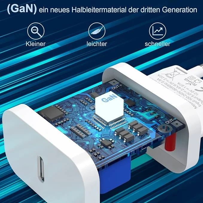 25W USB C Ladegerät 3er Pack, Schnellladegerät PD 3.0 Netzteil für iPhone 16–11