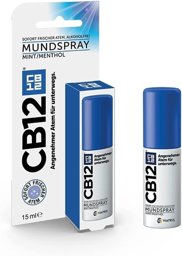 CB12 Mundspray 15ml Minze Menthol gegen Mundgeruch für unterwegs