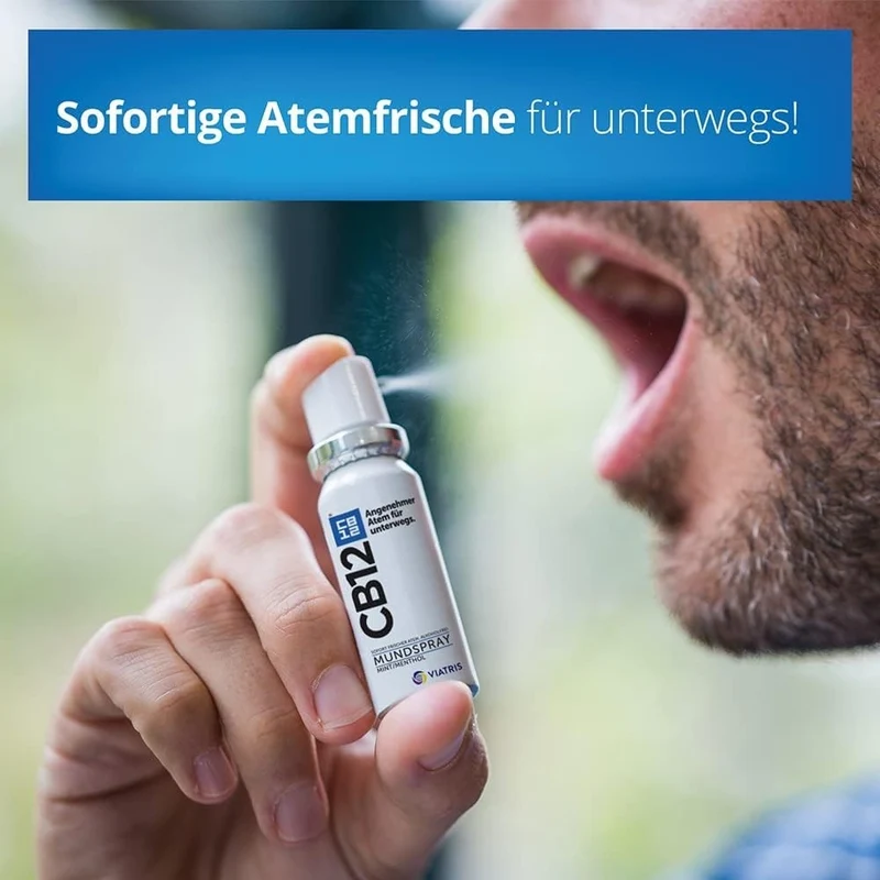 CB12 Mundspray 15ml Minze Menthol gegen Mundgeruch für unterwegs