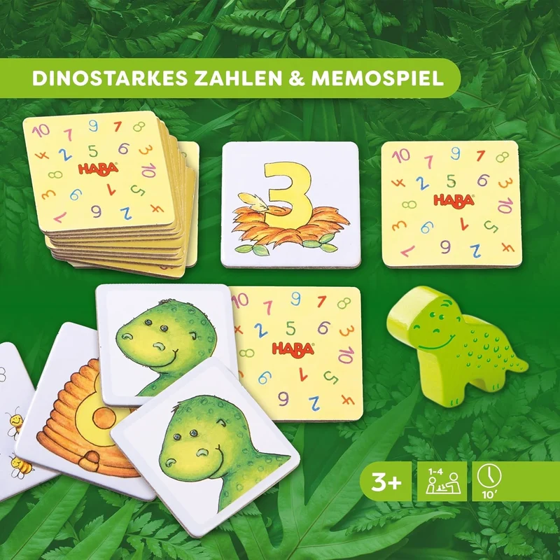 HABA Zahlen Dino Lernspiel Rechnen Zählen ab 3-8 Jahre Kinderspiel