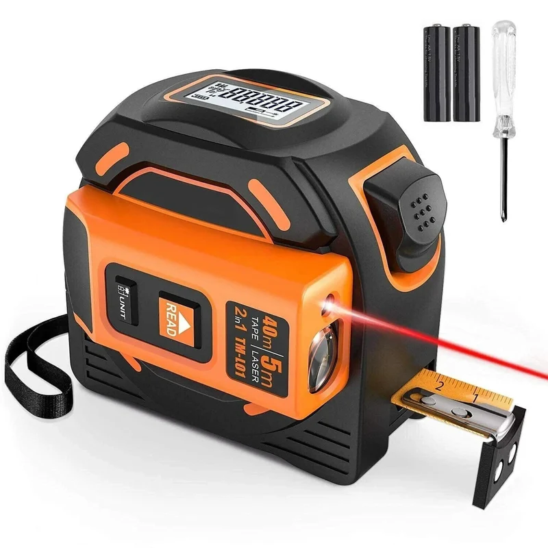 Tacklife TM-L01 2-in-1 Laser Distanzmesser 40m mit Maßband 5m & Magnethaken