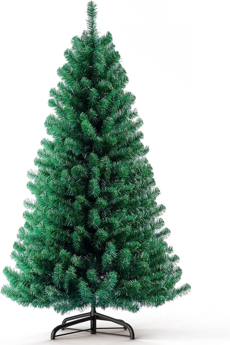 Künstlicher Weihnachtsbaum 210cm Grün PVC Tannenbaum mit Metallständer 🎄