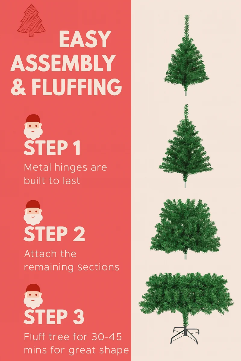 150cm Weihnachtsbaum Grün mit 350 Spitzen und Metallständer Unbeleuchtet 🎄