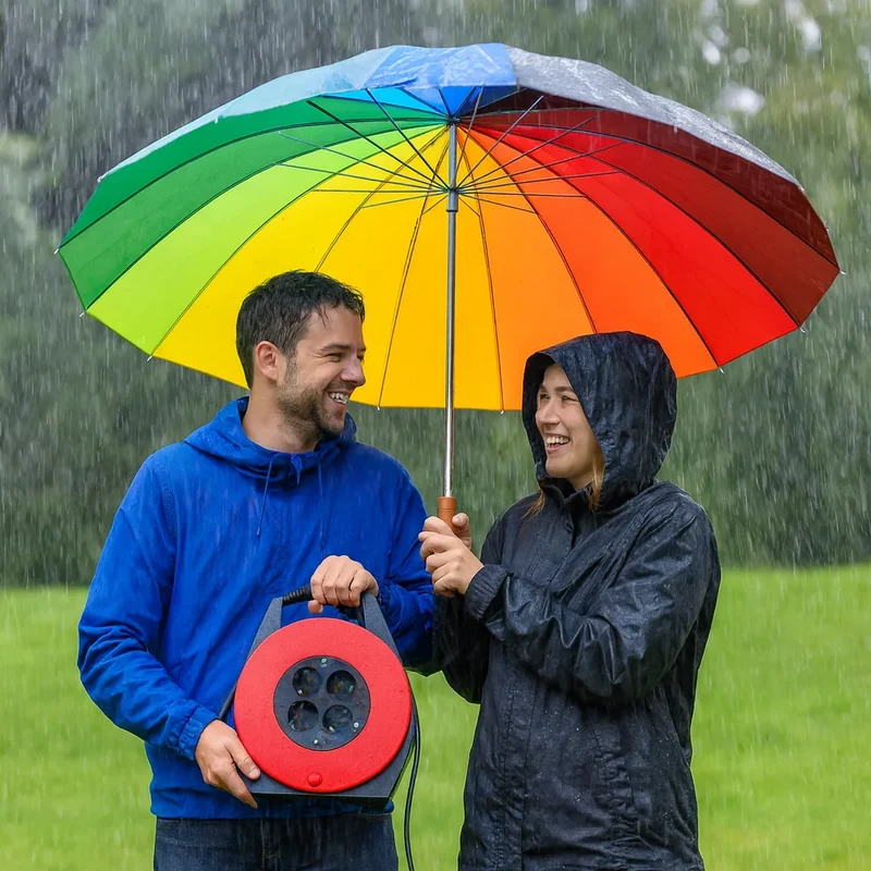 Regenschirm XXL Regenbogen Stockschirm Partnerschirm 130cm groß Sturm Golfschirm
