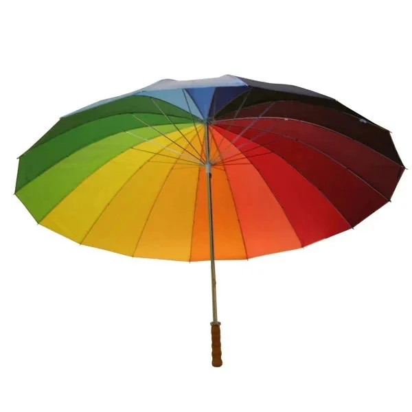 Regenschirm XXL Regenbogen Stockschirm Partnerschirm 130cm groß Sturm Golfschirm
