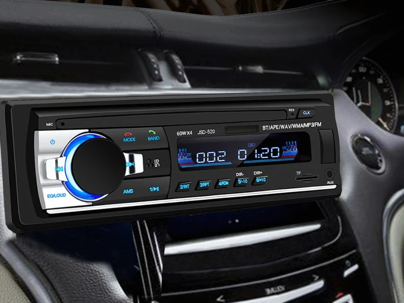 Autoradio 1 DIN Bluetooth mit USB AUX SD Freisprecheinrichtung Mikrofon Fernbedienung 4x60W FM Radio