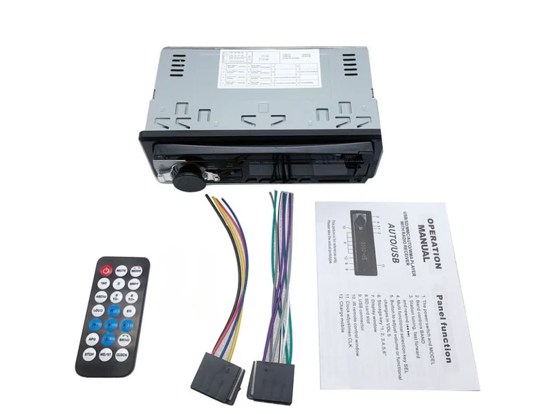 Autoradio 1 DIN Bluetooth mit USB AUX SD Freisprecheinrichtung Mikrofon Fernbedienung 4x60W FM Radio