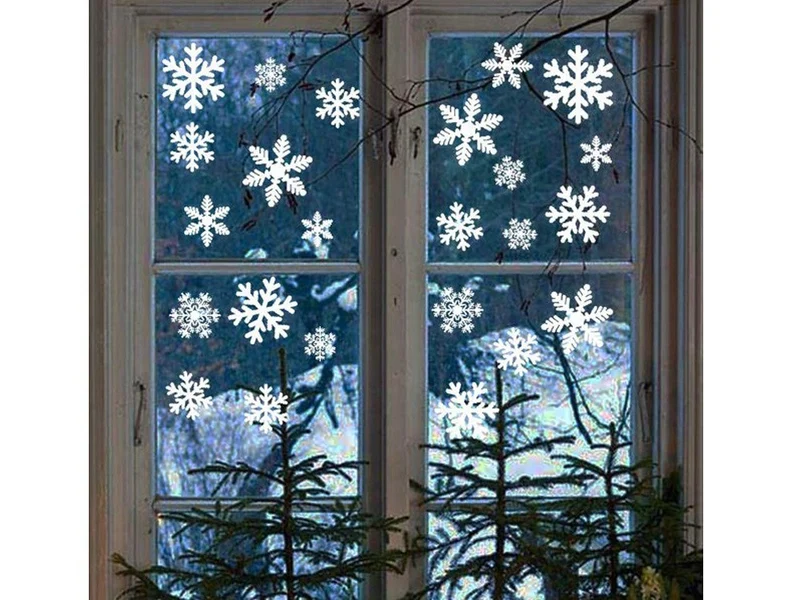 Weihnachten Fensteraufkleber – Selbstklebende Weihnachtsbaum Fensterdeko, Wiederverwendbar, 35×50 cm, Winter- & Festtagsdeko