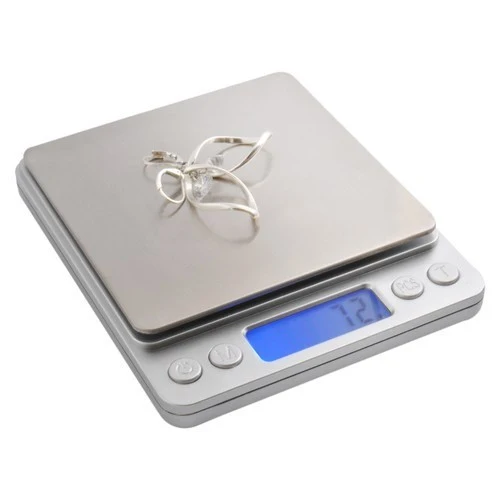 Digitale Küchenwaage 0,1g Präzisionswaage bis 2kg mit LCD Display & Edelstahlfläche