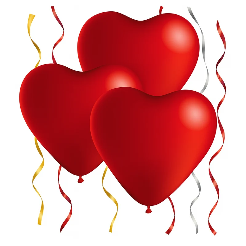 3 Stück Herz Luftballons aus Latex ca. 30cm Ø für Party, Hochzeitsantrag uvm.
