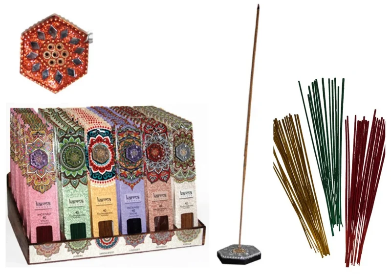 Räucherstäbchen Indische 40 Stück inkl. Halter – verschiedene Düfte (Karma Scent