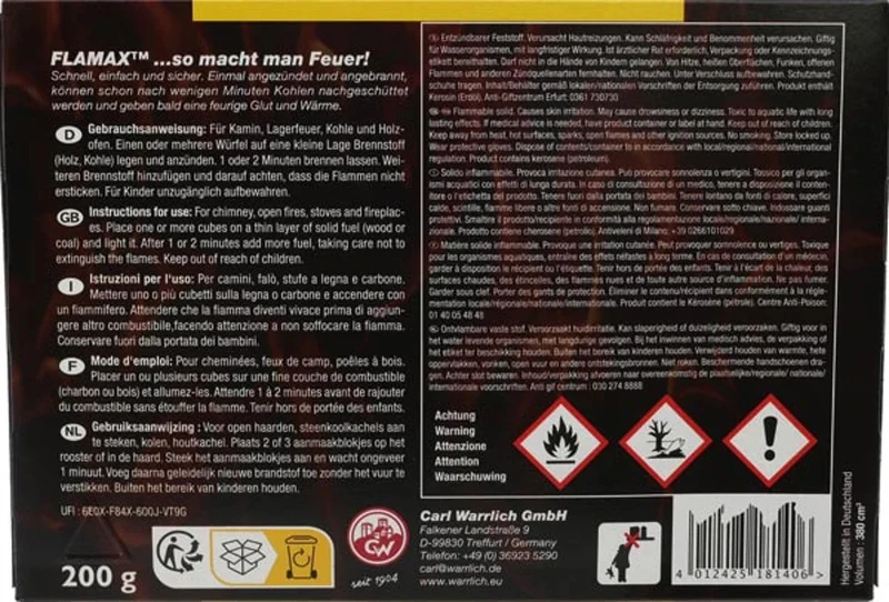 Grill- und Kohleanzünder 32 Stück – Anzündwürfel 200 g SOPO