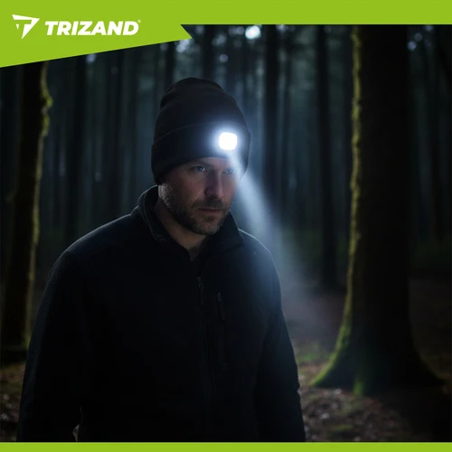 Mütze mit LED-Licht, 3 Modi, abnehmbar, Einheitsgröße, Outdoor Winter - Grau Oder Schwarz