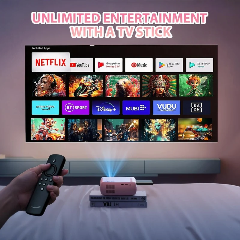 Mini Projektor Tragbarer LED Beamer Outdoor Heimkino HDMI USB für Smartphone