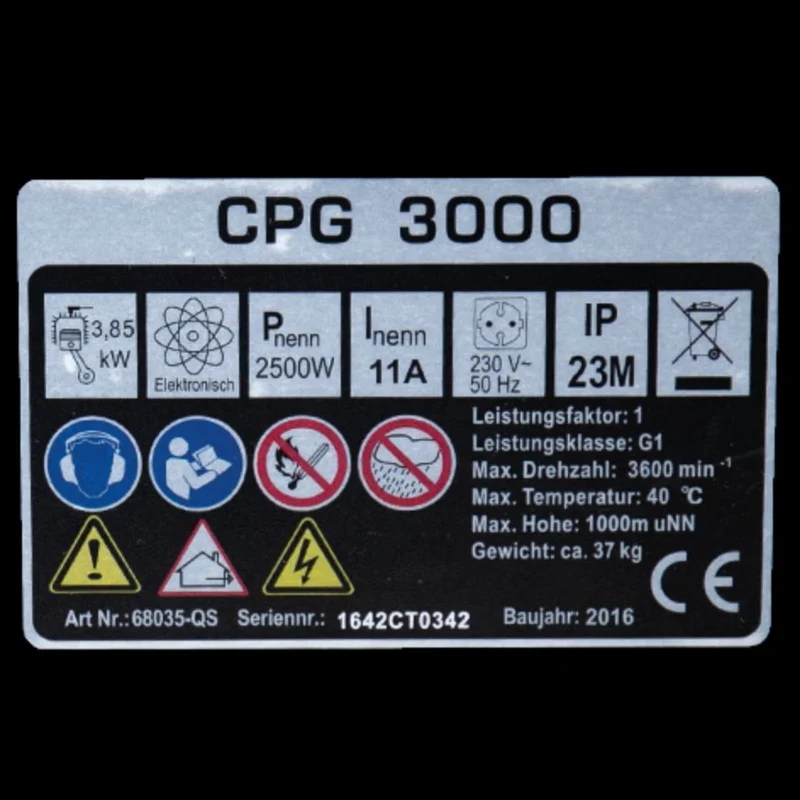 CROSS TOOLS Benzin-Stromerzeuger Benzin Euro 5 AVR Mobil Fahrrahmen - Generator 3000V Benzin