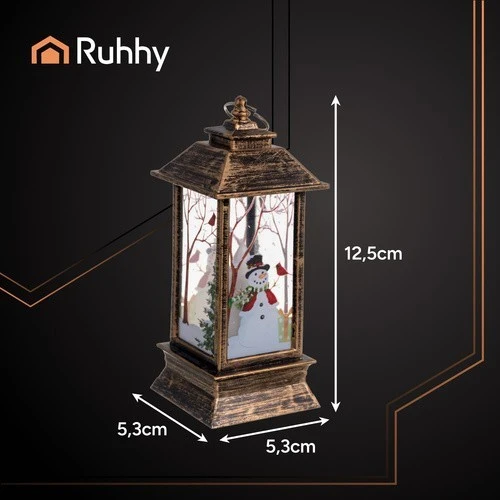 LED Weihnachtslaterne Kupfer 12,5 cm 🎄 Ruhhy 26754 Deko Schneemann Licht