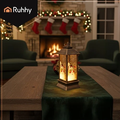 LED Weihnachtslaterne Kupfer 12,5 cm 🎄 Ruhhy 26754 Deko Schneemann Licht