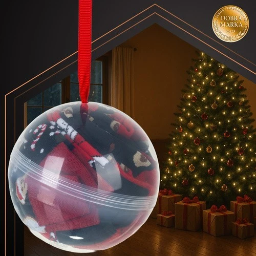 RUHHY Weihnachtssocken 3er-Set – Unisex Baumwollsocken Größe 38–43, Weihnachtsmotive & Kugelverpackung, perfektes Geschenk