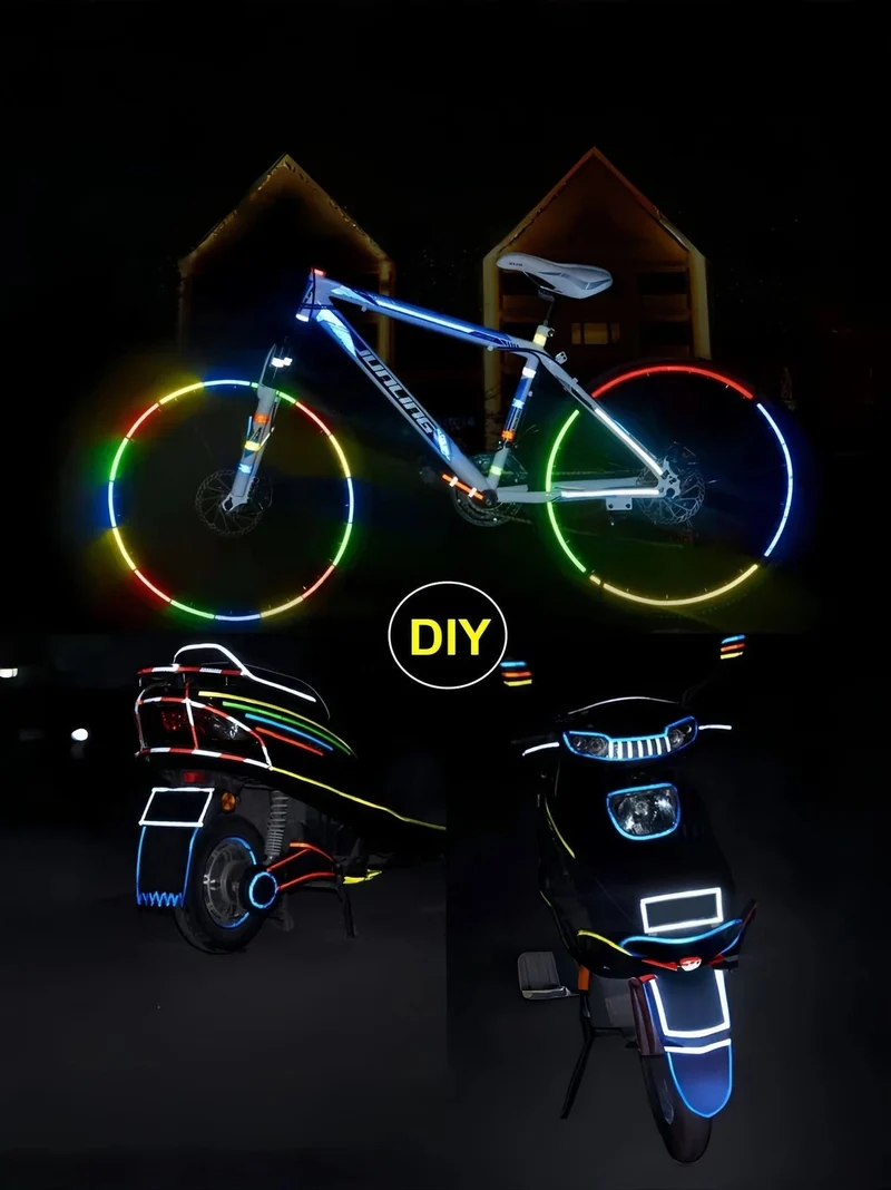 Reflektierendes Klebeband Gelb 8m x 1cm – Warnband für Fahrrad, Auto und Motorrad