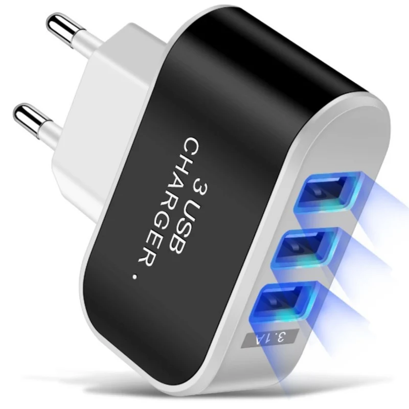 USB Ladegerät 3x Port Quick Charge 3.0 3.1A Schnellladegerät 5W Universal ⚡