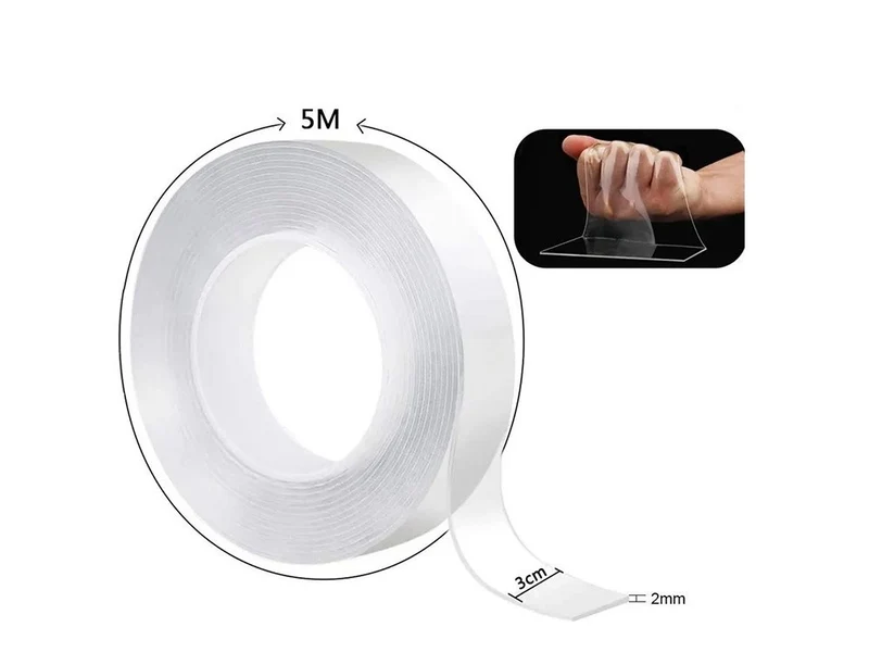 Transparentes Nano Doppelseitiges Klebeband 5M Waschbar & Wiederverwendbar 🧻