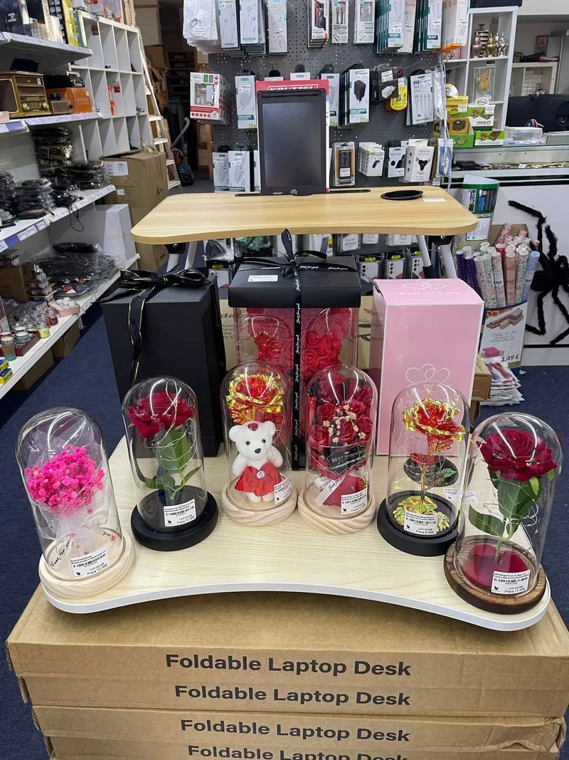 LED Blumen Geschenk im Glas mit Licht 🌸 Deko Rose & Bär für Valentinstag