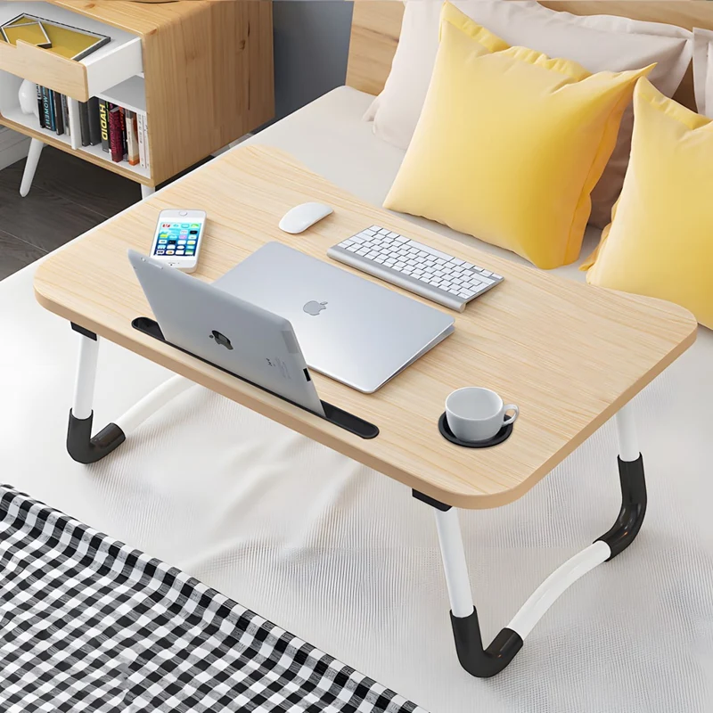 Laptoptisch klappbar 60x40 cm – Notebook Tisch & Betttisch mit Tablet Halterung, faltbares Laptop Tablett für Bett & Sofa
