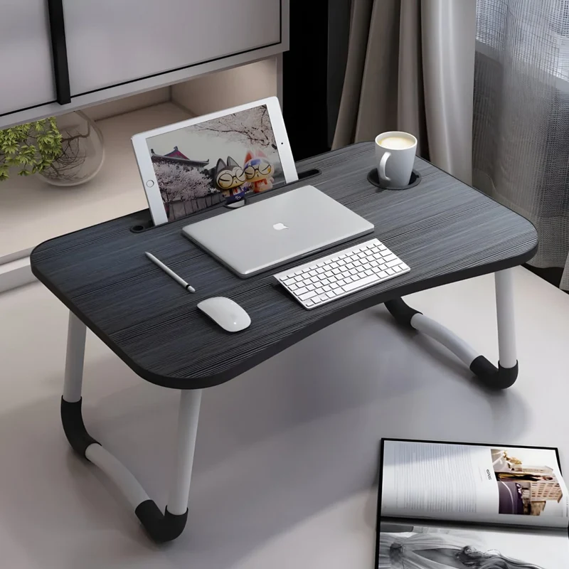 Laptoptisch klappbar 60x40 cm – Notebook Tisch & Betttisch mit Tablet Halterung, faltbares Laptop Tablett für Bett & Sofa