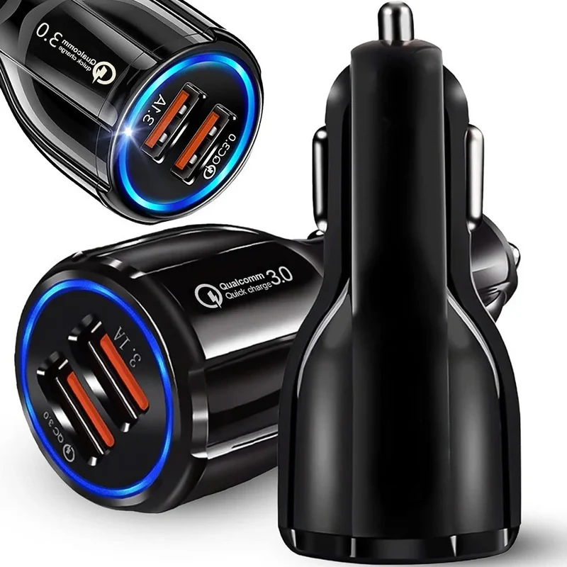 USB Auto Ladegerät mit 2x USB & Quick Charge 3.0 – KFZ Schnellladegerät für 12V/24V Zigarettenanzünder