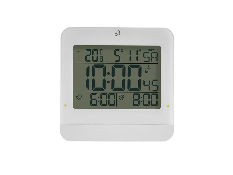 AURIOL® Digitaler Funkwecker mit LCD-Display – Automatische Zeit- & Datumeinstellung, Innentemperatur, Schlummerfunktion & Beleuchtung