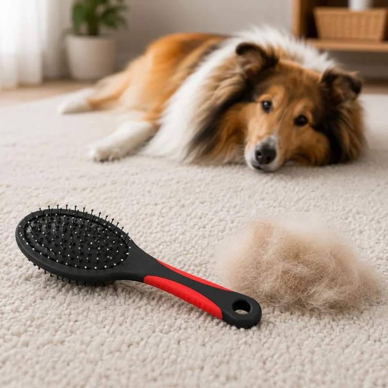 2-in-1 Haustierbürste für Hunde & Katzen – Doppelseitige Fellbürste mit Draht- und Nylonborsten für Langhaar & Kurzhaar