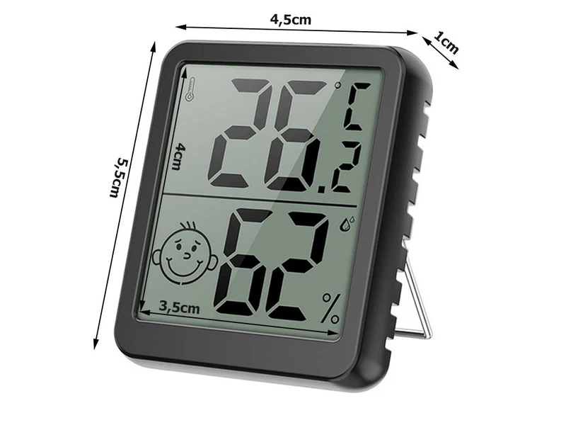 Digitales Thermometer & Hygrometer – Mini Wetterstation mit LCD-Display, Smiley-Komfortanzeige & Magnet – Für Haus, Büro & Gewächshaus