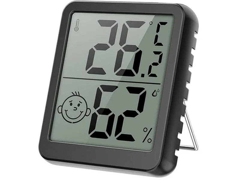 Digitales Thermometer & Hygrometer – Mini Wetterstation mit LCD-Display, Smiley-Komfortanzeige & Magnet – Für Haus, Büro & Gewächshaus