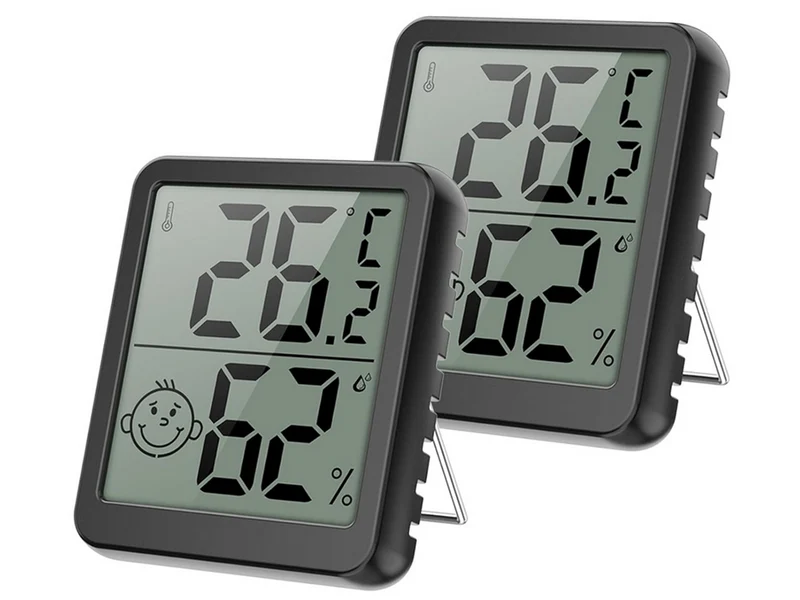 Digitales Thermometer & Hygrometer – Mini Wetterstation mit LCD-Display, Smiley-Komfortanzeige & Magnet – Für Haus, Büro & Gewächshaus