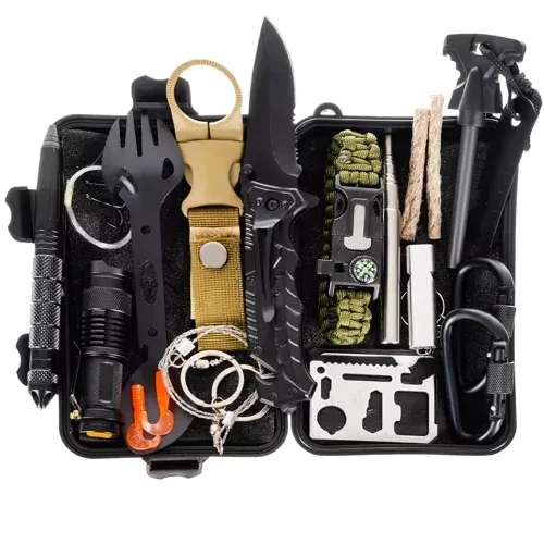 Emergency Survival Equipment Kit Outdoor Filter Tactical Hiking Camping SOS Tool