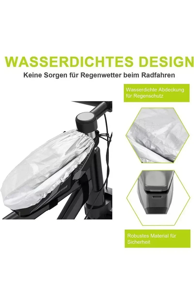Fahrrad Rahmentasche Blau mit Handyhalter – Wasserdichte Oberrohr Tasche 1L für Smartphones bis 6 Zoll