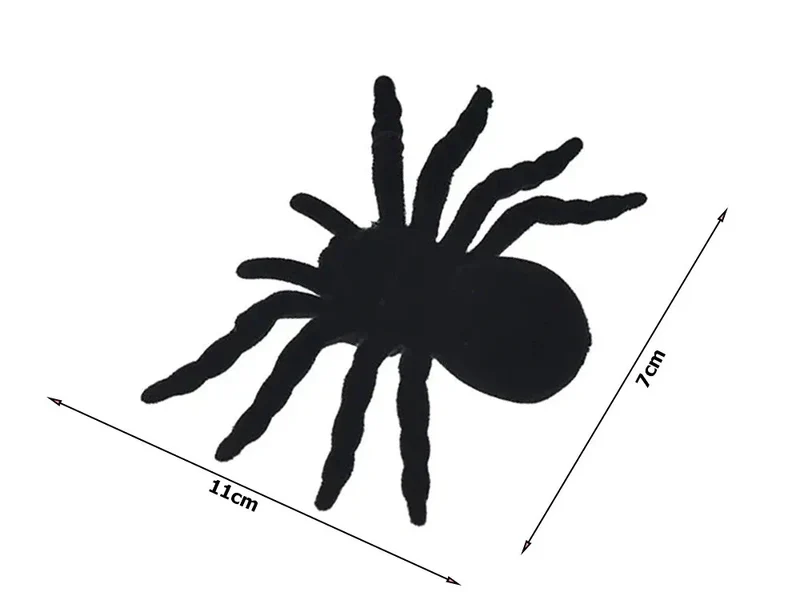 Halloween Spinnen Set 4 Stück – schwarze Deko-Spinnen 11 cm für Party, Haus & Garten