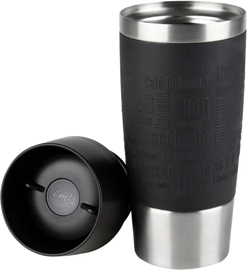 Emsa Travel Mug Thermobecher 360ml Edelstahl Isolierbecher Schwarz Dicht